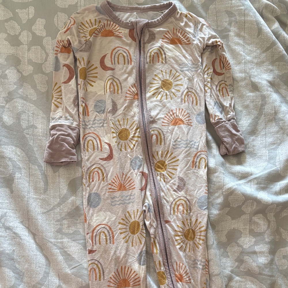 Little Sleepies Baby Onesie with Sun and Rainbow